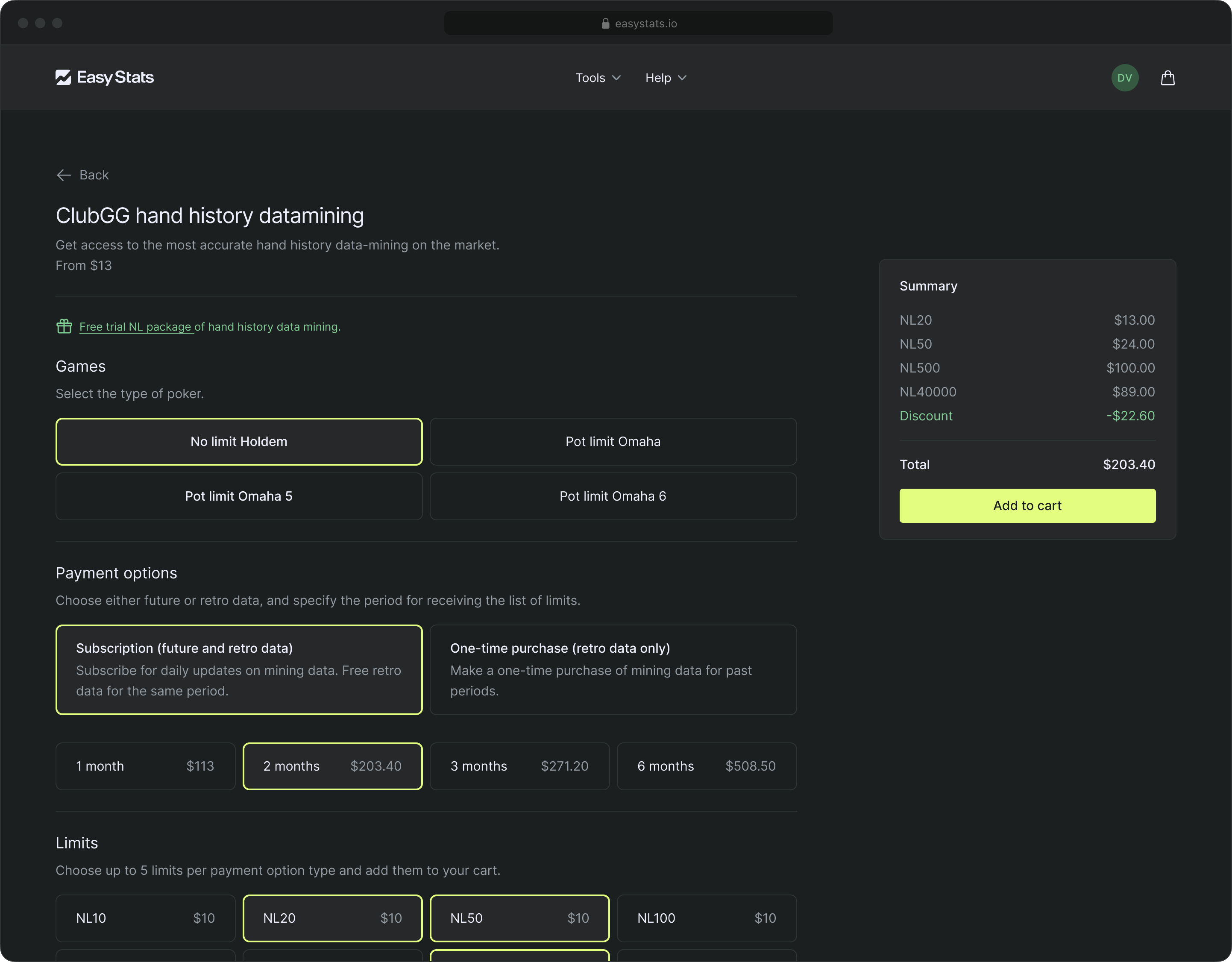 Reel of various screens of Easy Stats web app