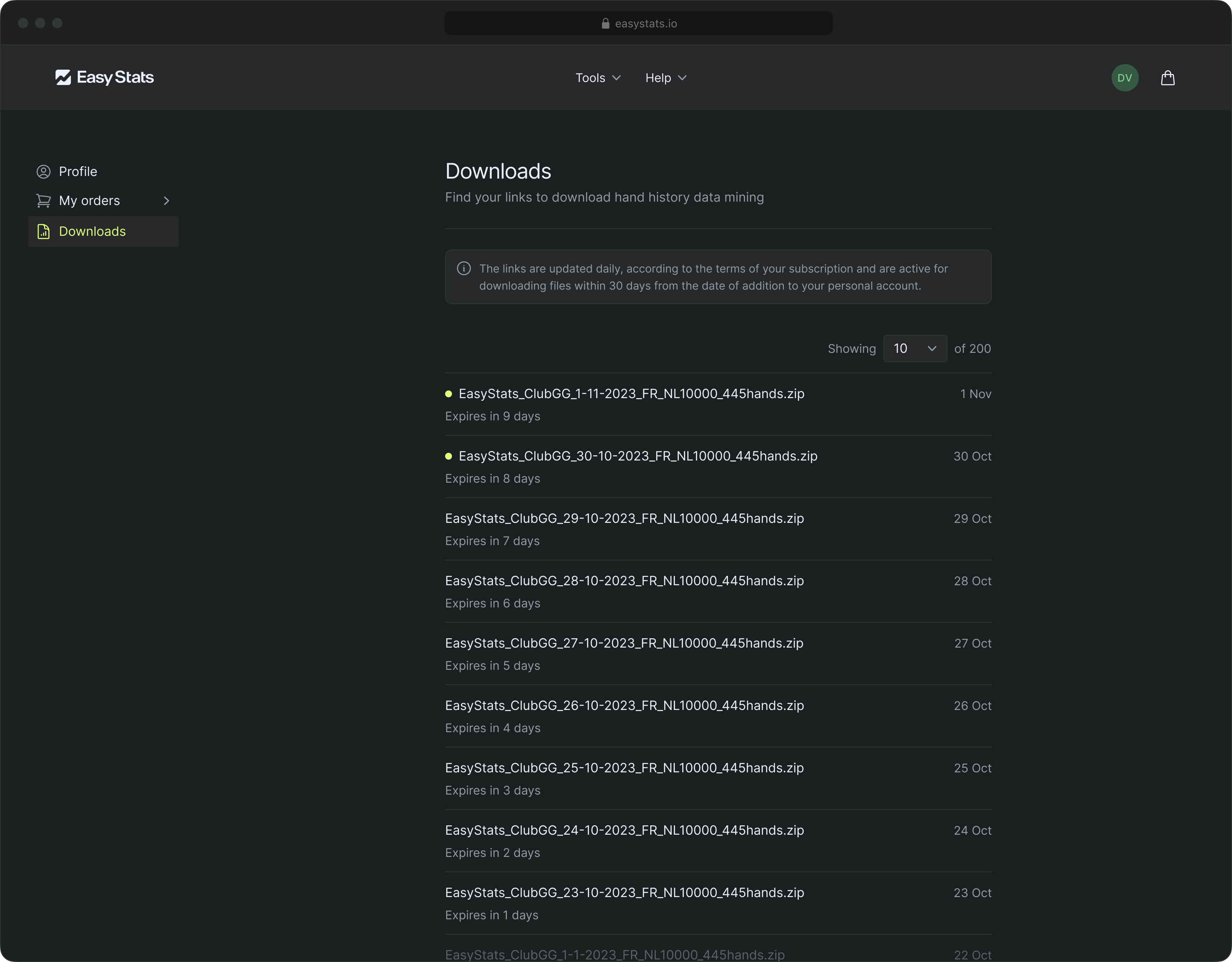 Reel of various screens of Easy Stats web app